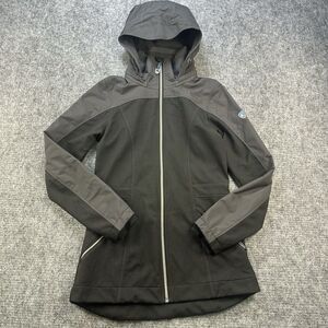 Kuhl Jacket Trench Women Extra Small Gray Coat Hooded Outdoors Hiking Colorblock